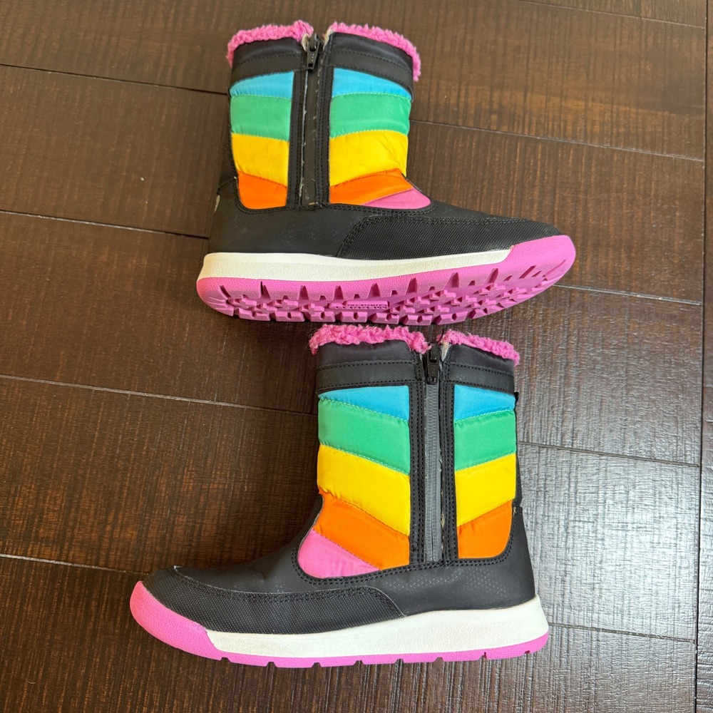 Merrell Alpine Puffer Waterproof Boots Kids 3M Multicolor Rainbow Winter Shoes - Picture 5 of 9